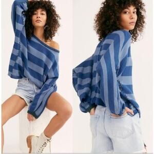 Free People Bayway Pure Cotton Oversized Cropped Sweater - NEW